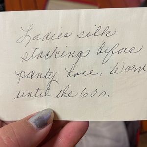 Box of silk stockings from mervins